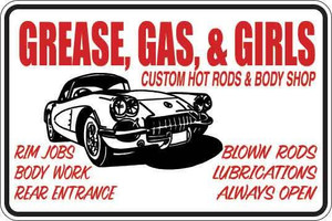 Grease Gas Girls Sign Decal