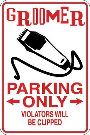 Groomer Parking Only Sign Decal