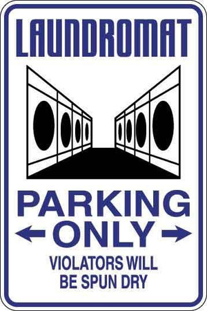 Laundromat Parking Only Sign Decal