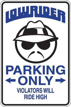 Lowrider Parking Only Sign Decal 1