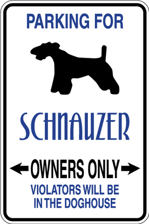 Schnauzer Parking Only Sign Decal