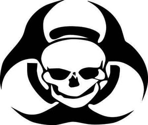 Bio-hazard Skull Decal