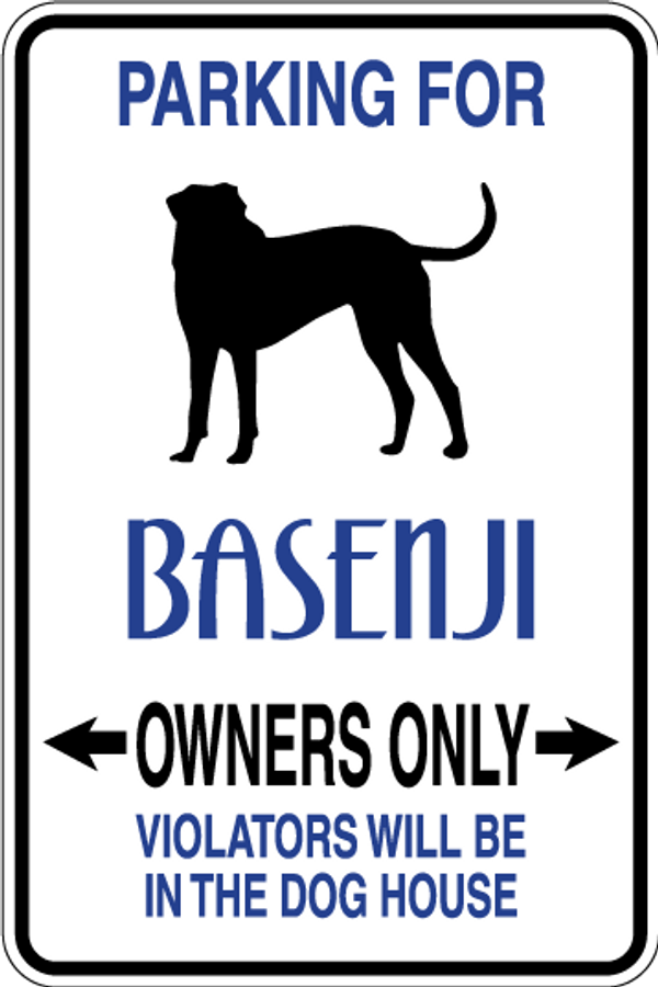 Basenji Parking Only Sign Decal