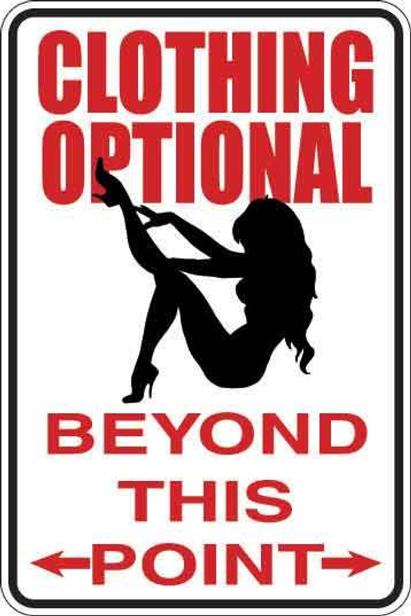 Clothing Optional Sign Decal