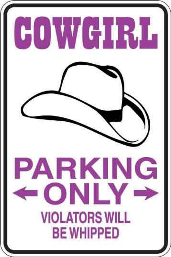 Cowgirl Parking Only Sign Decal