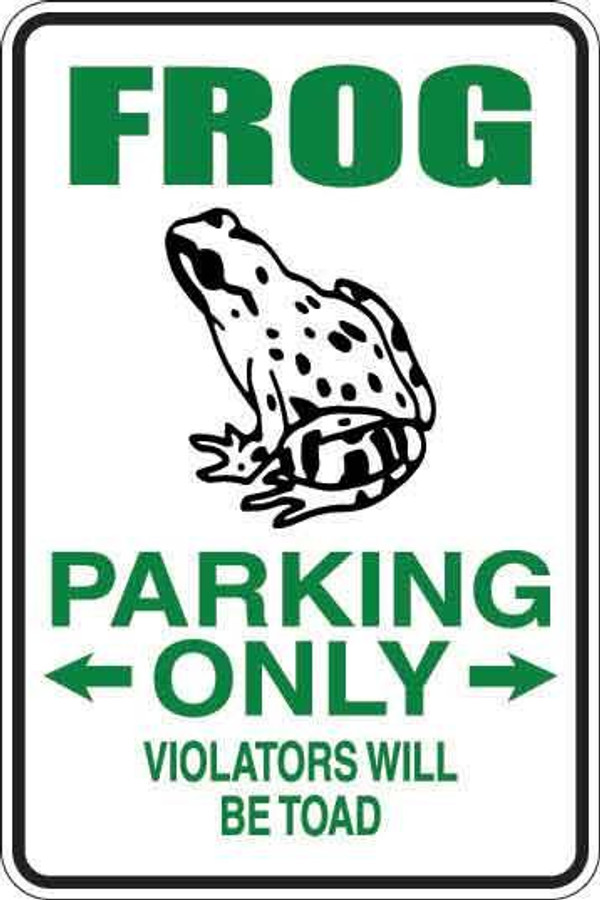 Frog Parking Only Sign Decal