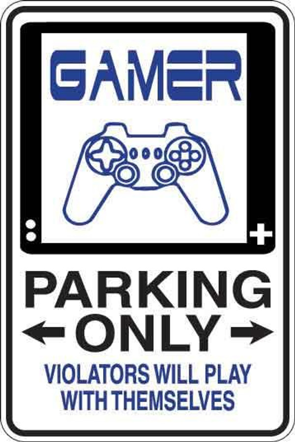 Gamer Parking Only Sign Decal