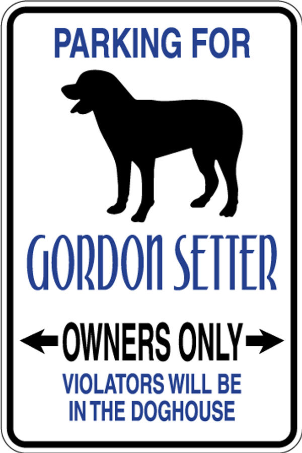 Gordon Setter Parking Only Sign Decal