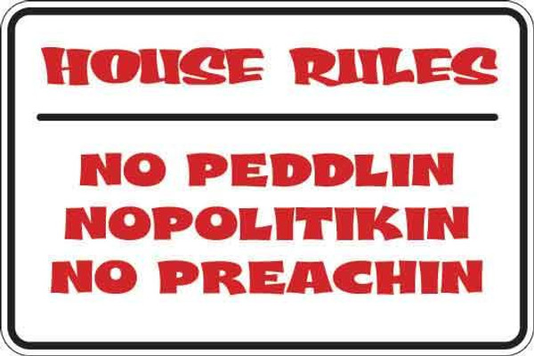 House Rules Sign Decal