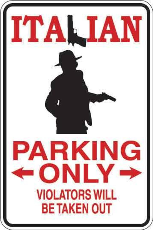 Italian Parking Only Sign Decal 1