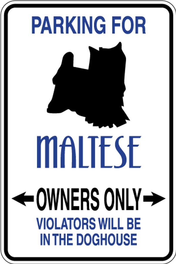 Maltese Parking Only Sign Decal