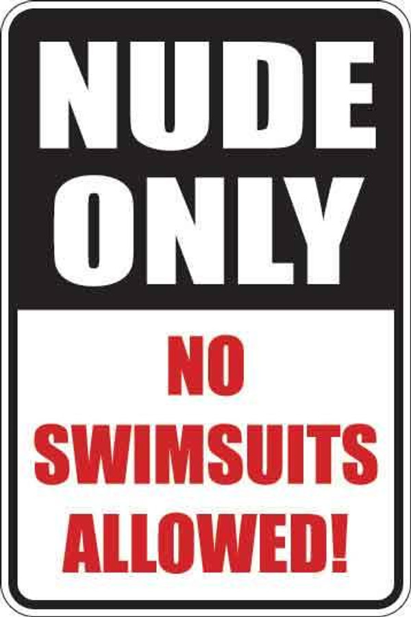 Nude Only Sign Decal