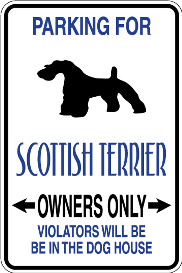 Scotish Terrier Parking Only Sign Decal