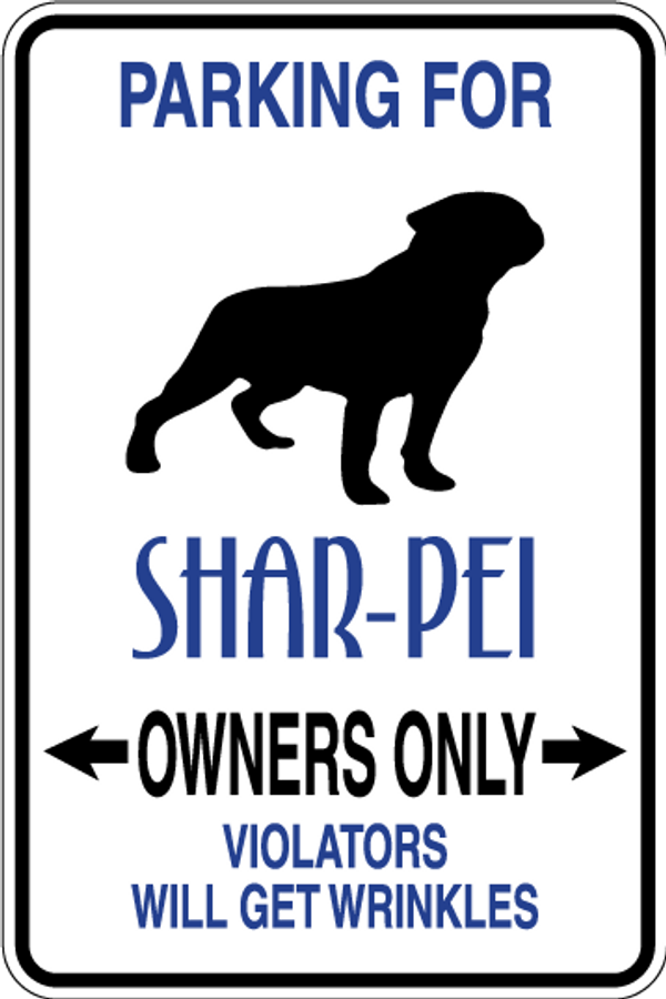 Shar-Pei Parking Only Sign Decal