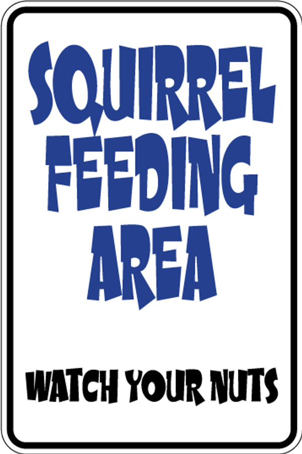 Squirrel Feeding Area Dog Sign Decal