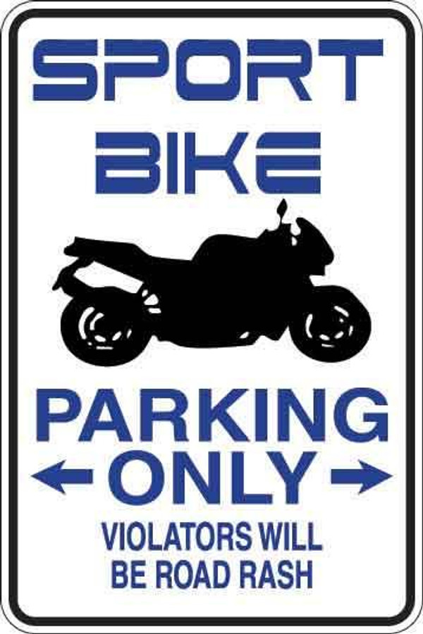 Sport Bike Parking Only Sign Decal