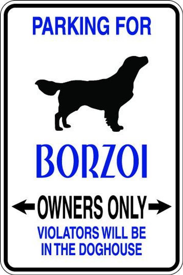 Borzoi Owners Only Sublimated Aluminum Magnet