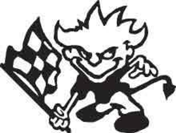 Boy With Checkered Flag Decal