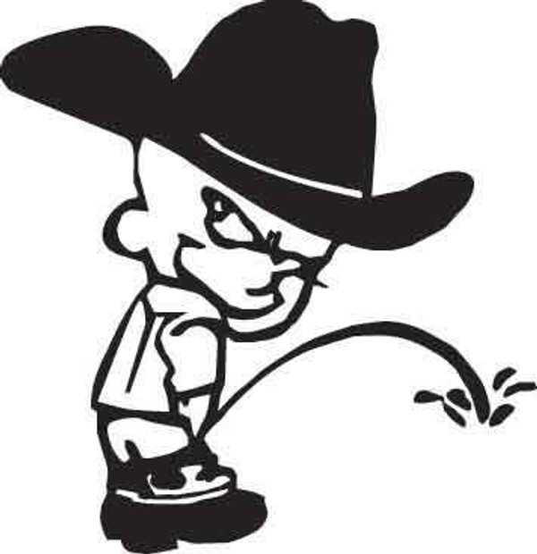 Cowboy Boy Peeing Decal