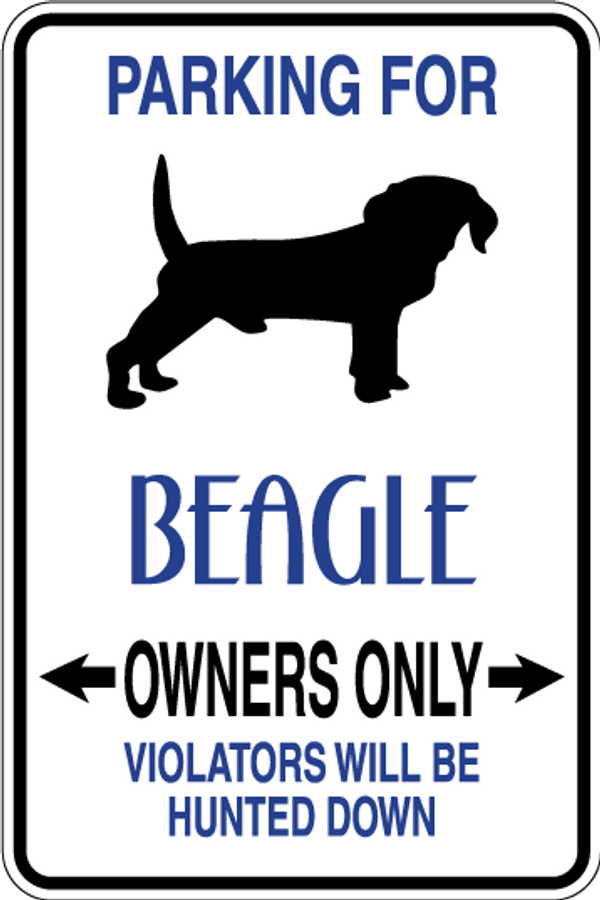 Beagle Parking Only Sign Decal