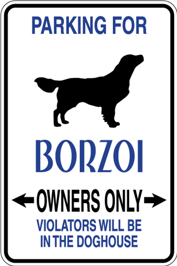 Borzoi Parking Only Sign Decal