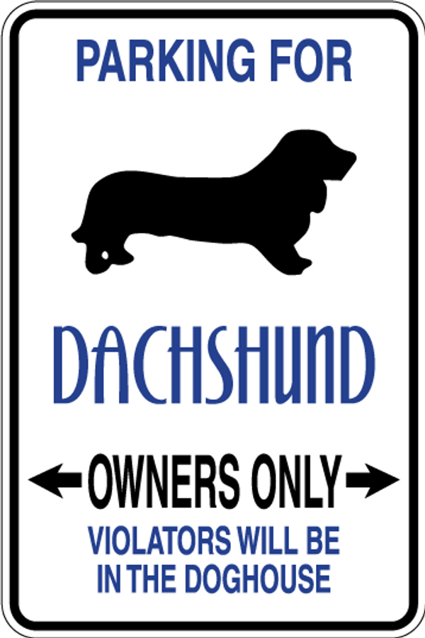 Dachshund Parking Only Sign Decal