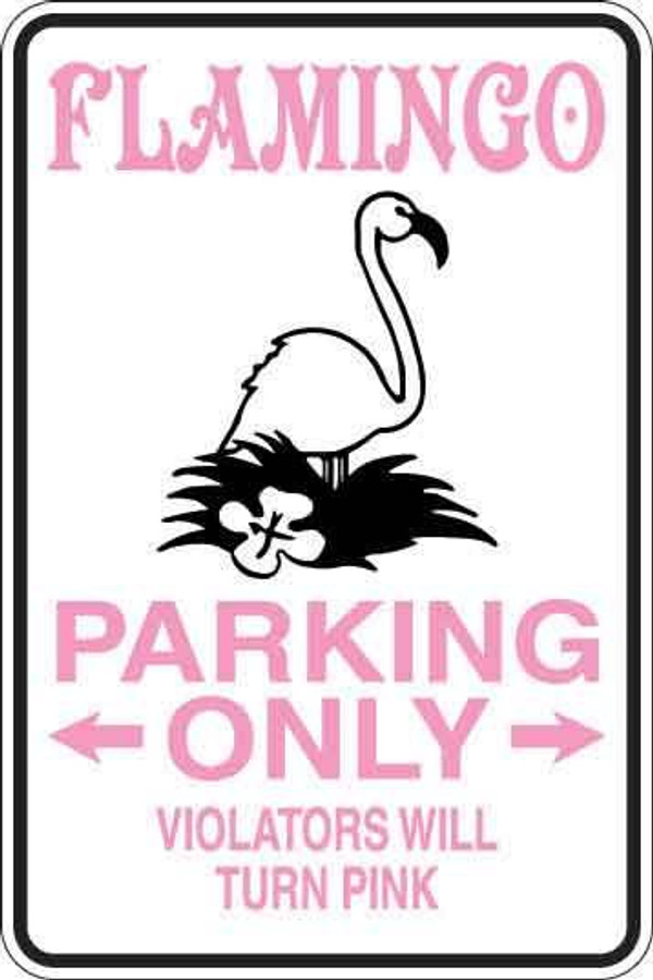 Flamingo Parking Only Sign Decal