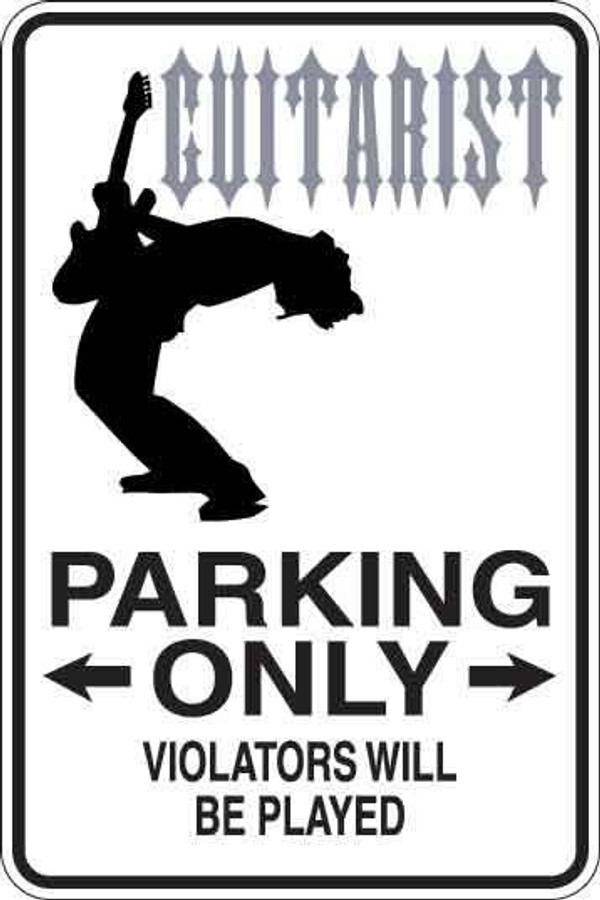 Guitarist Parking Only Sign Decal