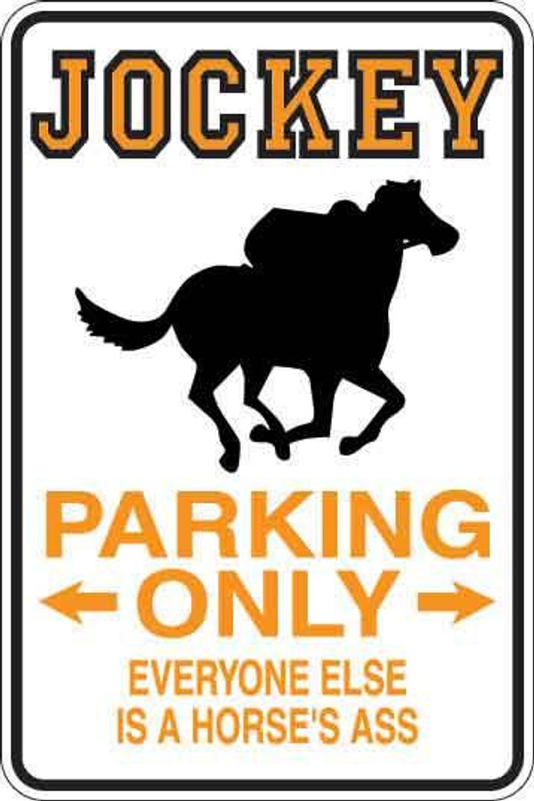 Jockey Parking Only Sign Decal 1