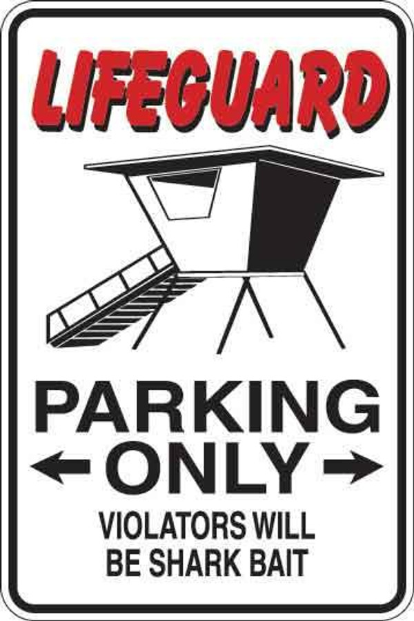 Lifeguard Parking Only Sign Decal