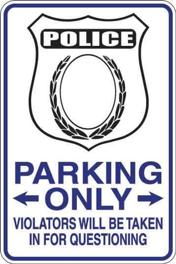 Police Parking Only Sign Decal