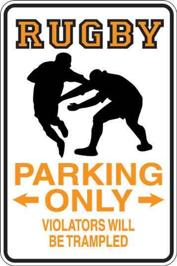 Rugby Parking Only Sign Decal