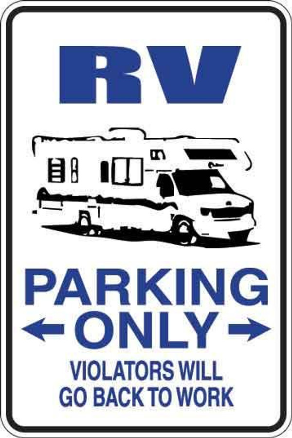 RV Parking Only Sign Decal