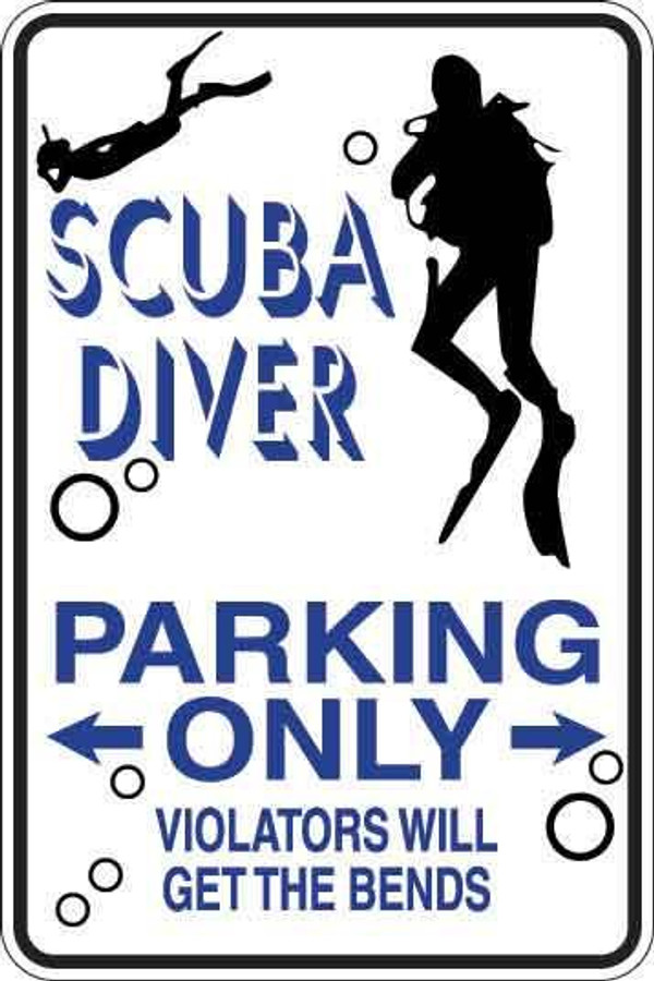 Scuba Diver Parking Only Sign Decal