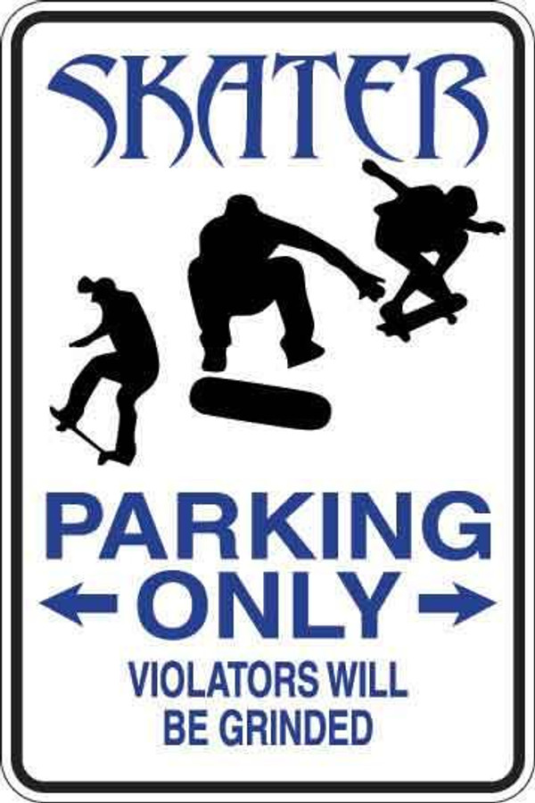 Skaters Parking Only Sign Decal