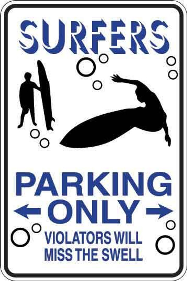 Surfers Parking Only Sign Decal