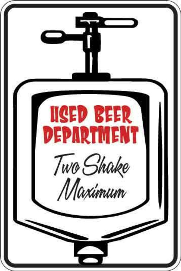 Used Beer Department Sign Decal 1