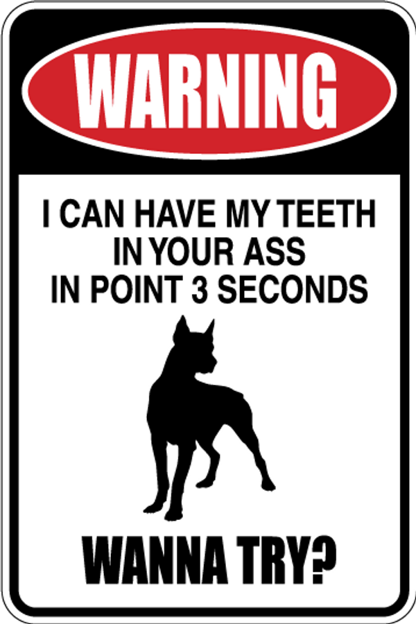 Warning Wanna Try Sign Decal