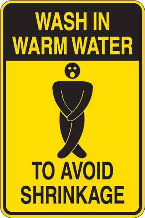 Wash In Warm Water Sign Decal