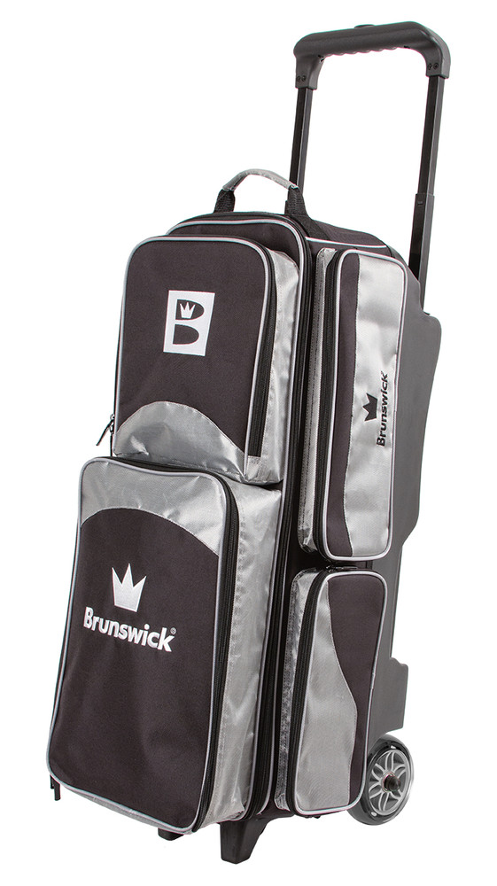 Brunswick Edge 3 Ball Triple Roller Bowling Bag Silver