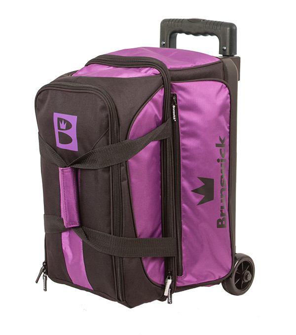 Brunswick Blitz 2 Ball Double Roller Bowling Bag Purple