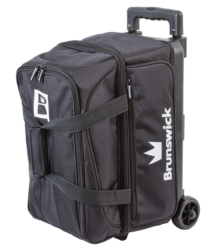 Brunswick Blitz 2 Ball Double Roller Bowling Bag Black