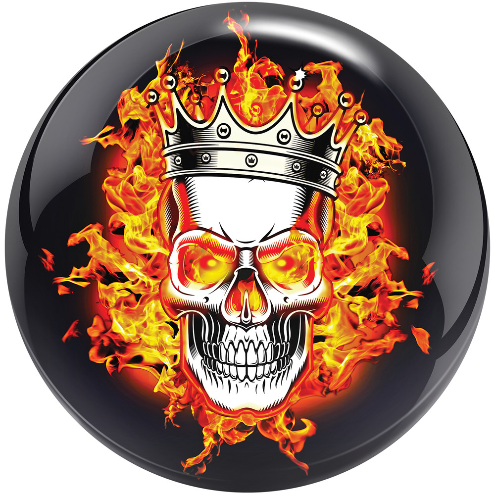 Brunswick Flaming Skull Viz a Ball Bowling Ball Front and Back View