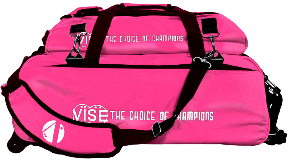 Vise 3 Ball Tote Roller Bowling Bag with Shoe Pouch Pink