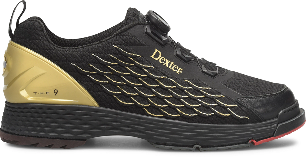 Dexter The C9 Knit Boa BOA Black/Gold Bowling Shoes Wide