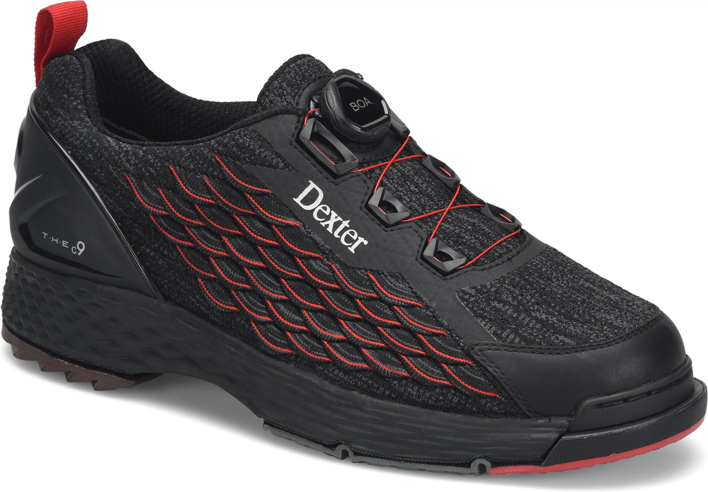 Dexter The C9 Knit Boa BOA Black/Red Bowling Shoes Wide
