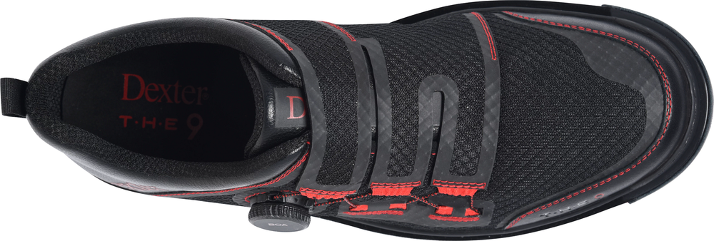 Dexter The 9 Stryker Boa BOA Black/Red Bowling Shoes Wide