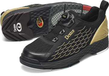 Dexter The C9 Knit Boa BOA Black/Gold Bowling Shoes Wide