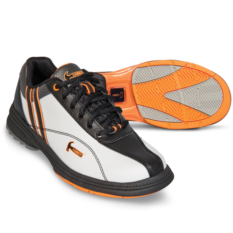 black and orange bowling shoes