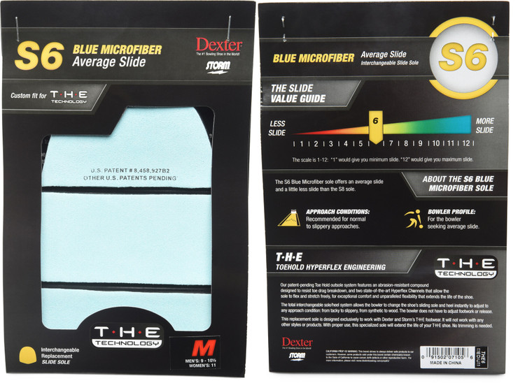 Dexter THE 9 Replacement Slide Sole S6 Blue Microfiber
